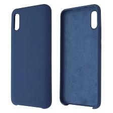Чехол накладка Silicon Cover для XIAOMI Redmi 9A, силикон, бархат, цвет темно синий Чехол накладка Silicon Cover для XIAOMI Redmi 9A, силикон, бархат, цвет темно синий