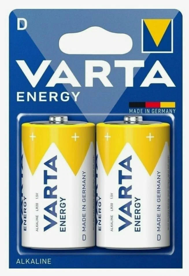 Батарейка Varta ENERGY LR20 D (LR20/R20/ER34615) Alkaline 1.5V (КОМПЛЕКТ ИЗ ДВУХ ШТУК)