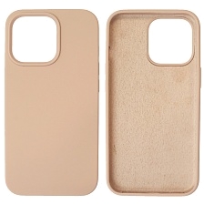 Чехол накладка Silicon Case для APPLE iPhone 13 Pro (6.1), силикон, бархат, цвет розовый песок Чехол накладка Silicon Case для APPLE iPhone 13 Pro (6.1), силикон, бархат, цвет розовый песок
