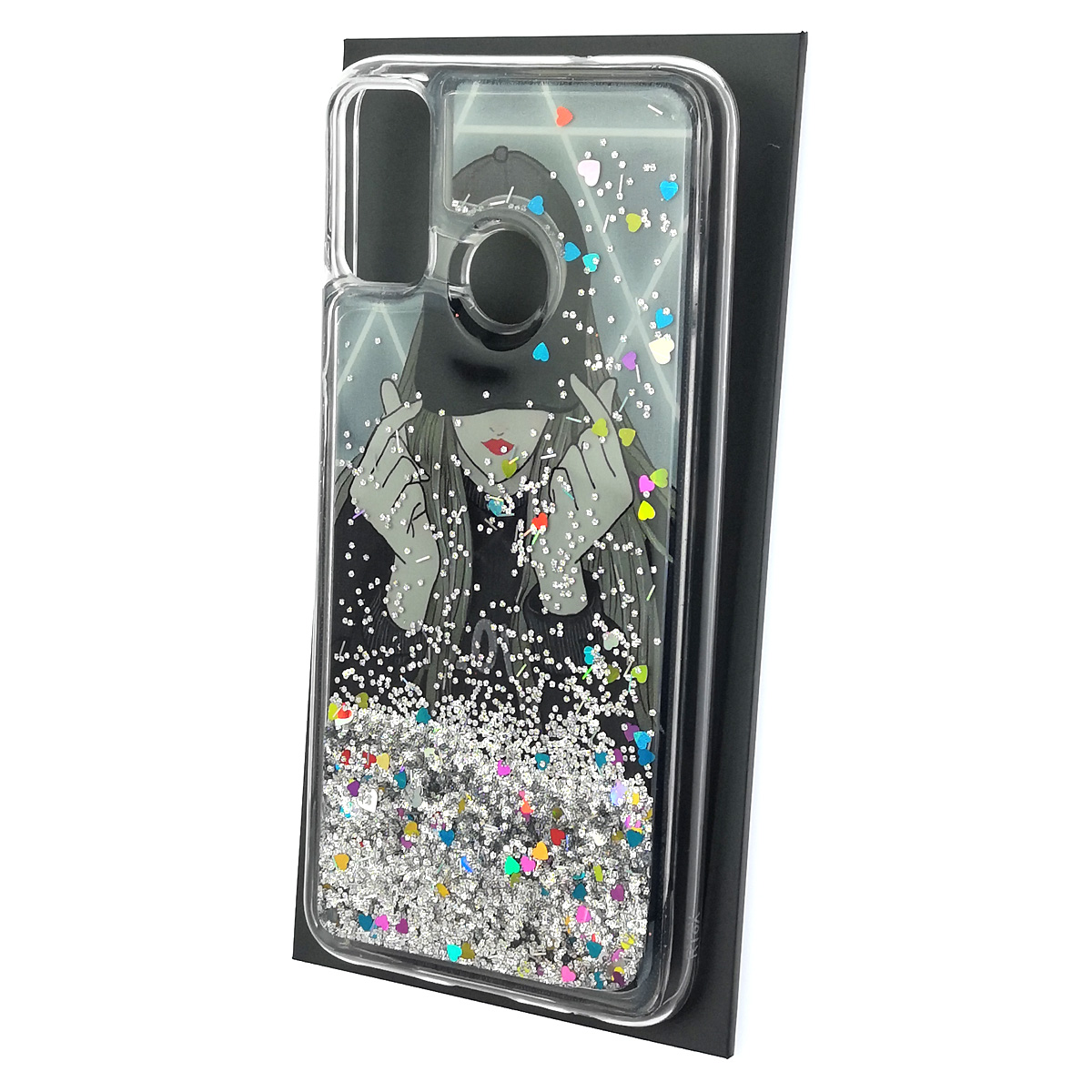 Чехол накладка TransFusion для HUAWEI Honor 9X Lite (JSN-L21), силикон, переливашка, рисунок Девушка в черной бейсболке