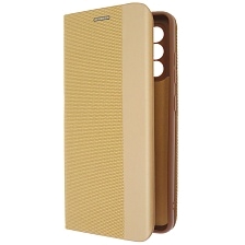 Чехол книжка MESH для SAMSUNG Galaxy A52 (SM-A525), текстиль, силикон, бархат, визитница, цвет золотистый Чехол книжка MESH для SAMSUNG Galaxy A52 (SM-A525), текстиль, силикон, бархат, визитница, цвет золотистый