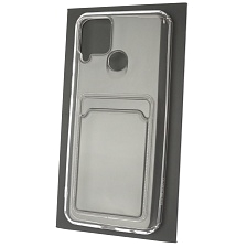 Чехол накладка CARD CASE для Realme C15, силикон, отдел для карт, цвет прозрачный Чехол накладка CARD CASE для Realme C15, силикон, отдел для карт, цвет прозрачный