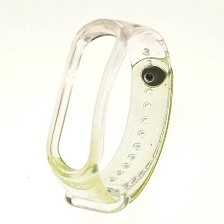 Сменный ремешок для фитнес браслета, смарт часов XIAOMI Mi Band 5, силикон, цвет прозрачно желтый Сменный ремешок для фитнес браслета, смарт часов XIAOMI Mi Band 5, силикон, цвет прозрачно желтый
