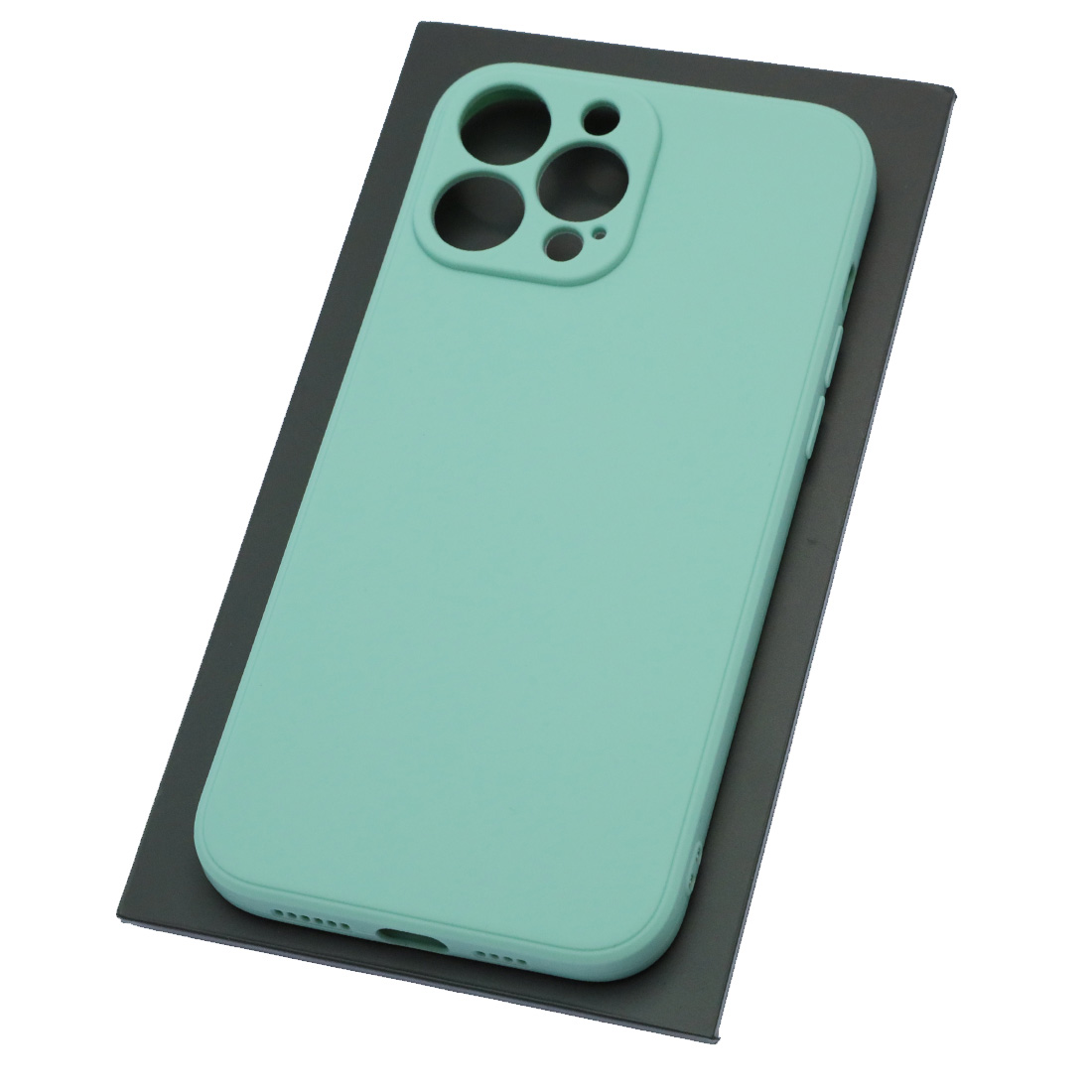 Чехол накладка для APPLE iPhone 13 Pro Max, силикон, бархат, цвет мятный Чехол накладка для APPLE iPhone 13 Pro Max, силикон, бархат, цвет мятный