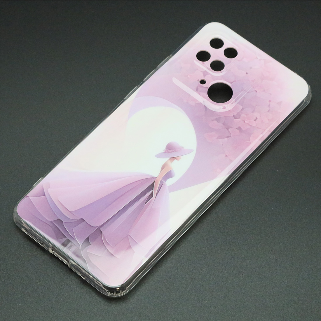 Чехол накладка для XIAOMI Redmi 10C, POCO C40, силикон, глянцевый, рисунок Девушка в платье
