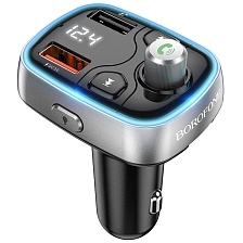 АЗУ (Автомобильное зарядное устройство) BOROFONE BC32 Sunlight с FM-трансмиттером, 2 USB, Bluetooth, цвет черный АЗУ (Автомобильное зарядное устройство) BOROFONE BC32 Sunlight с FM-трансмиттером, 2 USB, Bluetooth, цвет черный