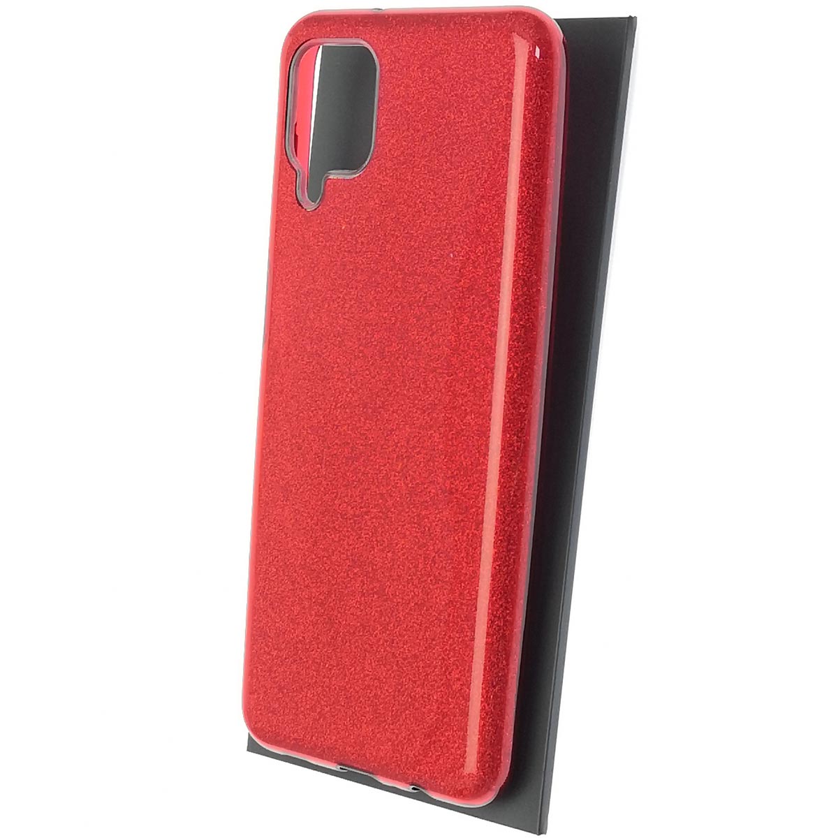 Чехол накладка SHINE для SAMSUNG Galaxy A12 (SM-A125), силикон, блестки, цвет красный Чехол накладка SHINE для SAMSUNG Galaxy A12 (SM-A125), силикон, блестки, цвет красный