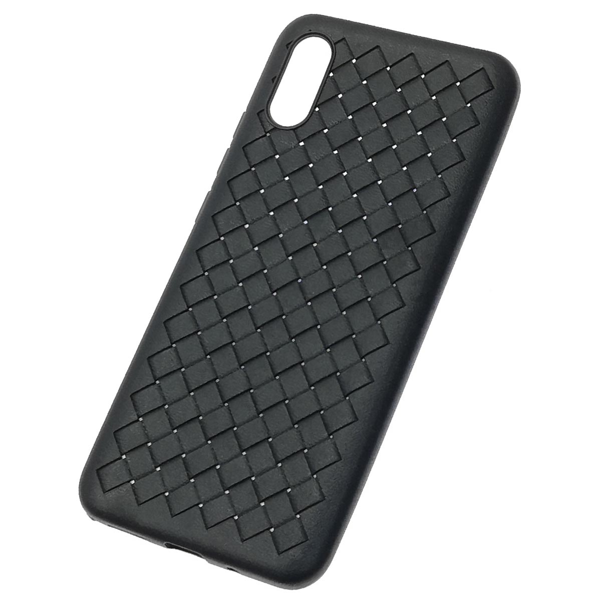 Чехол накладка для XIAOMI Redmi 9A, силикон, плетение, цвет черный Чехол накладка для XIAOMI Redmi 9A, силикон, плетение, цвет черный