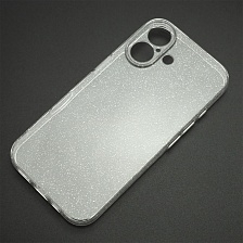 Чехол накладка STARDUST (Clear Case) для APPLE iPhone 16, защита камеры, с блестками, прозрачный