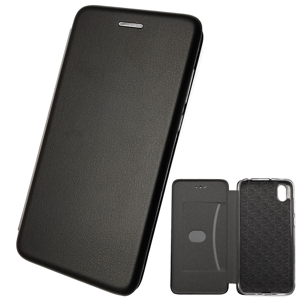 Чехол книжка STYLISH для HUAWEI Honor 8S, Y5 2019, экокожа, визитница, цвет черный