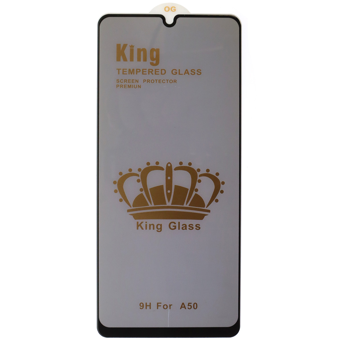 Защитное стекло Антишпион King Glass для SAMSUNG Galaxy A50 (SM-A505), цвет окантовки черный
