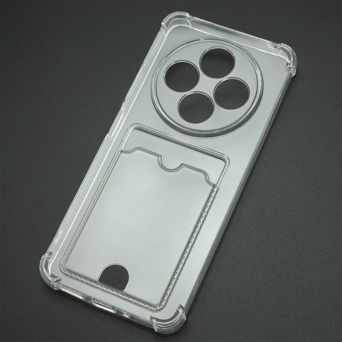 Чехол накладка CARD CASE для XIAOMI Redmi 14C, POCO C75, POCO M7, силикон, защита камеры, усиленные края, отдел для карт, цвет прозрачный