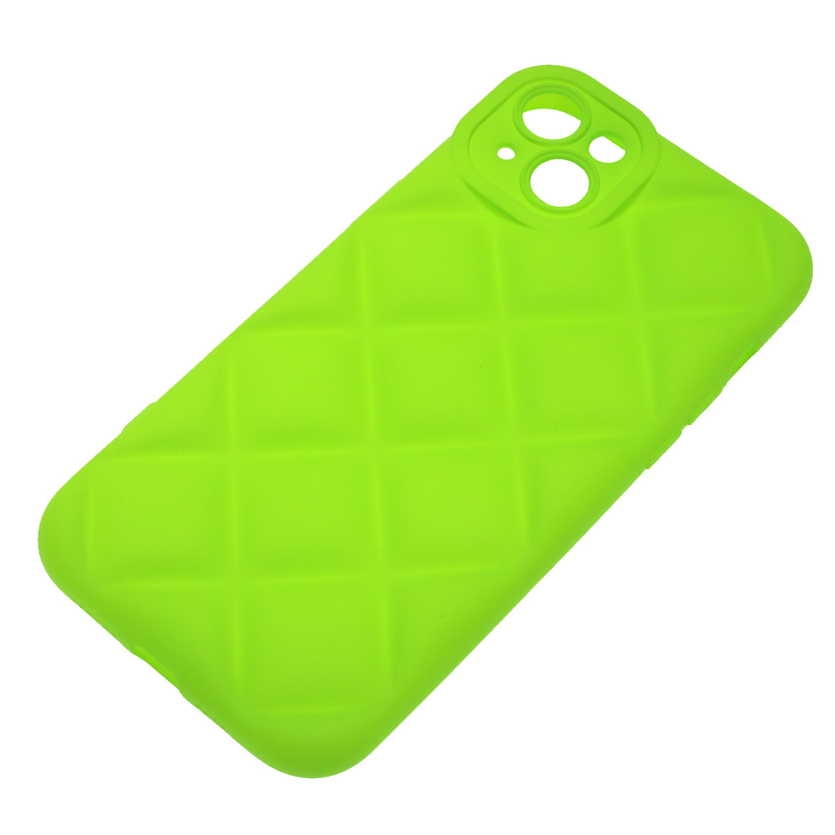 Чехол накладка для APPLE iPhone 14 Plus (6.7"), силикон, 3D ромб, цвет ярко зеленый