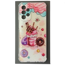 Чехол накладка для SAMSUNG Galaxy A23 (SM-A325F), силикон, глянцевый, блестки, рисунок Сладости Чехол накладка для SAMSUNG Galaxy A23 (SM-A325F), силикон, глянцевый, блестки, рисунок Сладости