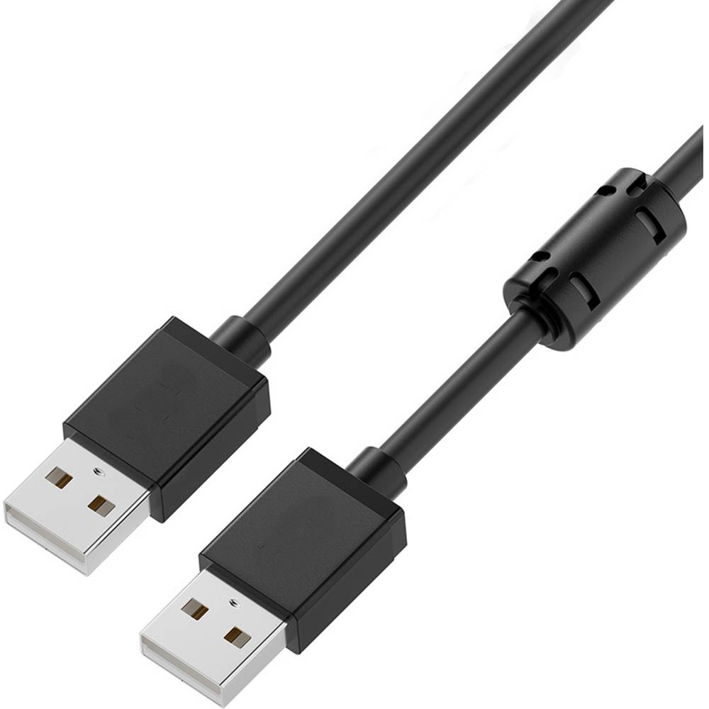 Кабель USB 2.0 AM-AM, с ферритовым кольцом, длина 1.5 метра, цвет черный