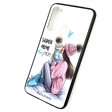Чехол накладка для XIAOMI Redmi Note 8, силикон, рисунок super MOM boy MOM.
