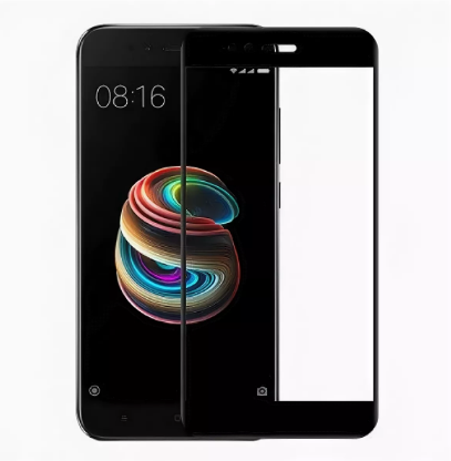 Защитное стекло 2D для XIAOMI Mi 5X чёрный кант ударопрочное.