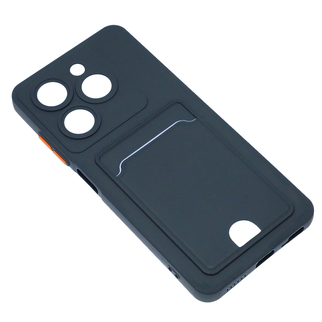 Чехол накладка BUTTON для TECNO Spark 20, TECNO Spark 20C, защита камеры, силикон, отдел для карт, цвет темно синий Чехол накладка BUTTON для TECNO Spark 20, TECNO Spark 20C, защита камеры, силикон, отдел для карт, цвет темно синий
