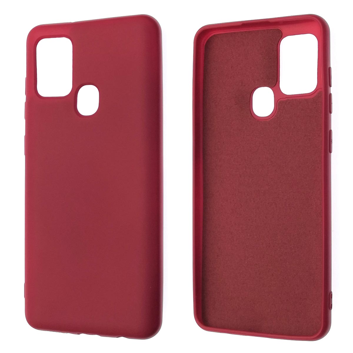 Чехол накладка NANO для SAMSUNG Galaxy A21S (SM-A217), силикон, бархат, цвет вишневый Чехол накладка NANO для SAMSUNG Galaxy A21S (SM-A217), силикон, бархат, цвет вишневый