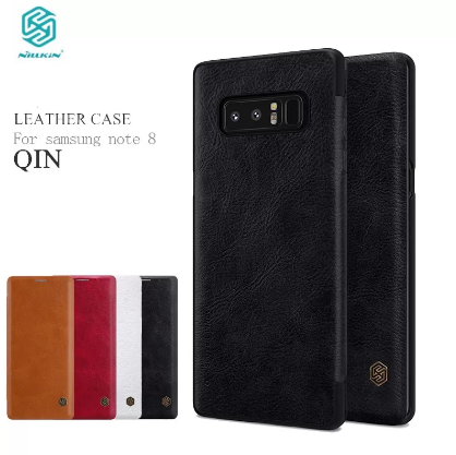 QIN чехол-книга Nillkin SAMSUNG Galaxy Note 8 /кожа/отдел под пластик.карту/ черный.