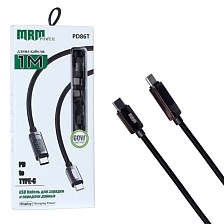 Кабель MRM PD86T USB Type C на USB Type C, 60W, Led дисплей, длина 1 метр, цвет черный