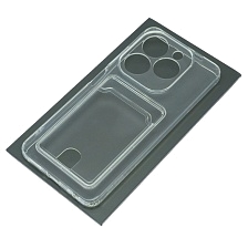 Чехол накладка CARD CASE для TECNO Spark GO 2024, POP 8, защита камеры, силикон, отдел для карт, цвет прозрачный Чехол накладка CARD CASE для TECNO Spark GO 2024, POP 8, защита камеры, силикон, отдел для карт, цвет прозрачный