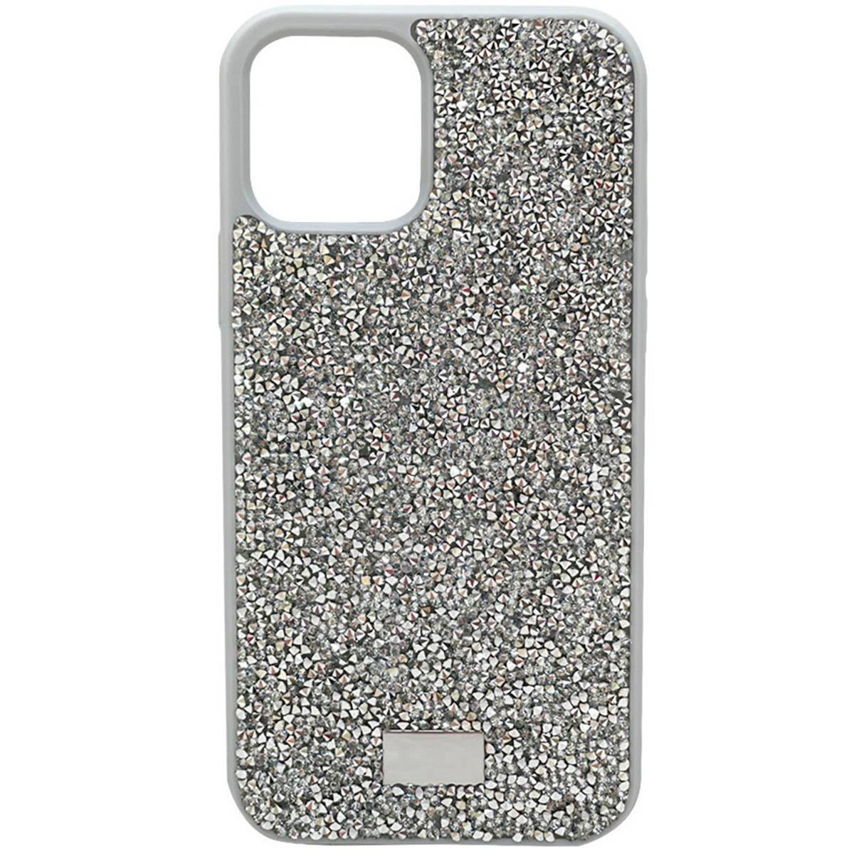 Чехол накладка для APPLE iPhone 12 mini (5.4"), стразы, цвет серебристый Чехол накладка для APPLE iPhone 12 mini (5.4"), стразы, цвет серебристый