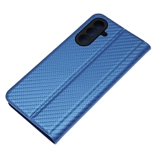 Чехол книжка CHESS для SAMSUNG Galaxy A56, текстура карбон, визитница, цвет синий Чехол книжка CHESS для SAMSUNG Galaxy A56, текстура карбон, визитница, цвет синий