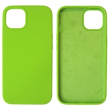 Чехол накладка Silicon Case для APPLE iPhone 13 (6.1), силикон, бархат, цвет ярко зеленый Чехол накладка Silicon Case для APPLE iPhone 13 (6.1), силикон, бархат, цвет ярко зеленый