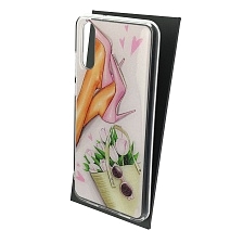 Чехол накладка для HUAWEI P20, силикон, блестки, глянцевый, рисунок Туфли сумка очки