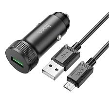 АЗУ (Автомобильное зарядное устройство) HOCO Z49A Level с кабелем Micro USB, 18W, 1 USB, длина 1 метр, цвет черный АЗУ (Автомобильное зарядное устройство) HOCO Z49A Level с кабелем Micro USB, 18W, 1 USB, длина 1 метр, цвет черный