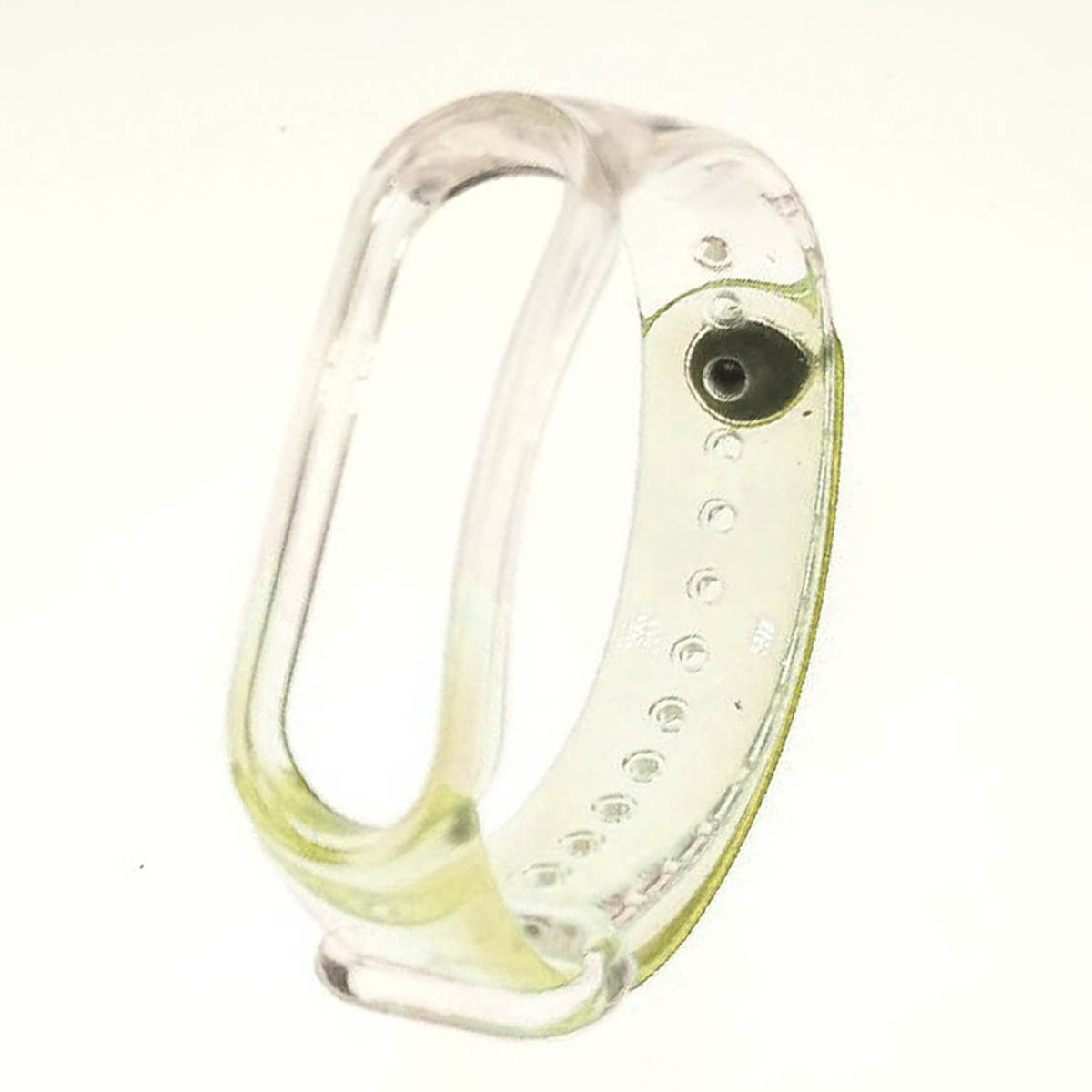 Сменный ремешок для фитнес браслета, смарт часов XIAOMI Mi Band 5, силикон, цвет прозрачно желтый