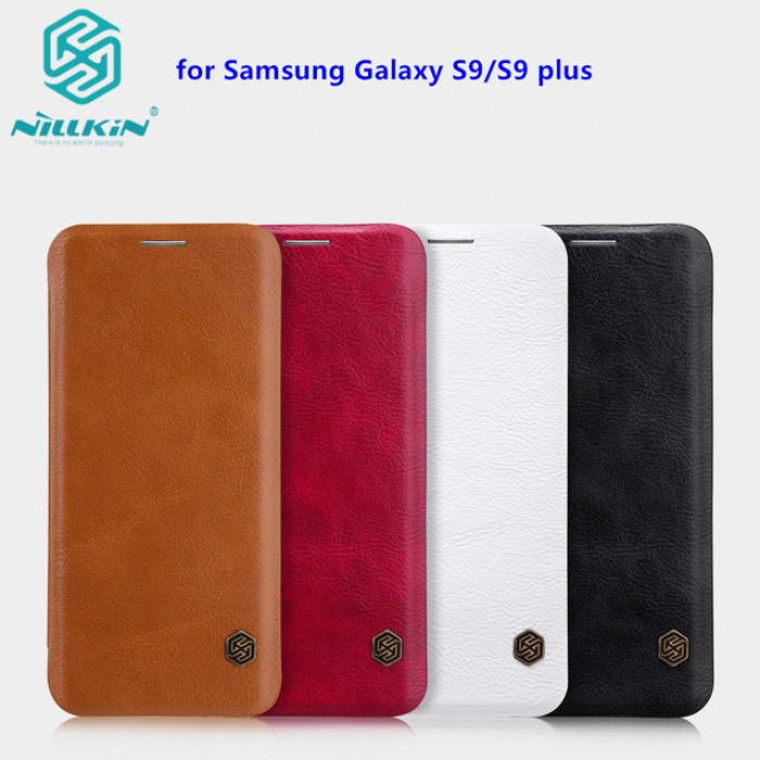 QIN чехол-книга Nillkin SAMSUNG Galaxy S9 /кожа/закрыт/отдел под пластик.карту/ черный.