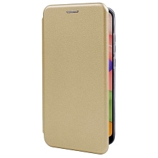 Чехол книжка для HUAWEI Honor 200 Lite, экокожа, силикон, бархат, цвет золотистый