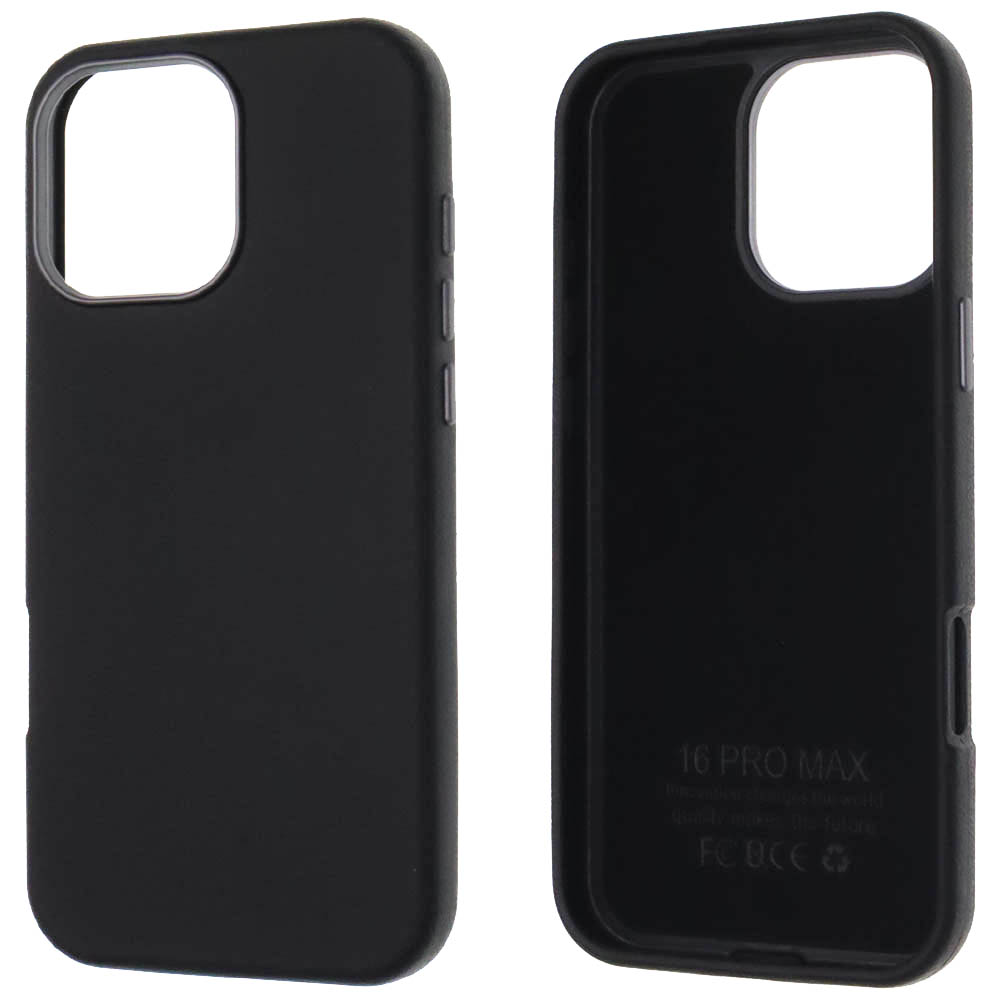 Чехол накладка для APPLE iPhone 16 Pro Max (6.9"), силикон, пластик, текстура кожи, бархат, цвет черный Чехол накладка для APPLE iPhone 16 Pro Max (6.9"), силикон, пластик, текстура кожи, бархат, цвет черный