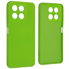 Чехол накладка NANO для Honor X8a, силикон, бархат, цвет яркий зеленый