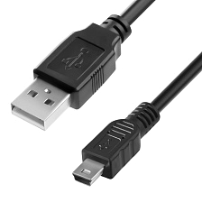 Кабель USB - Mini USB, длина 0.8 метра, цвет черный