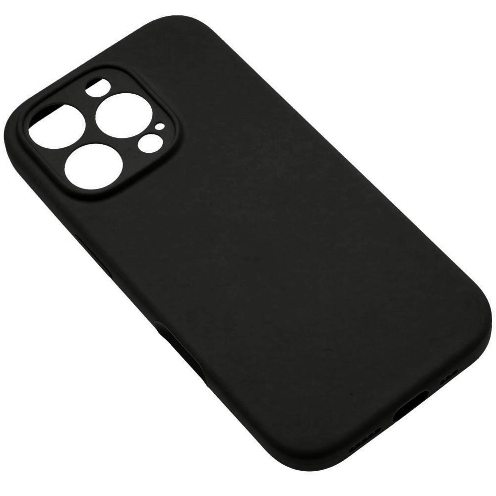 Чехол накладка Silicone Case для APPLE iPhone 16 Pro, силикон, защита камеры, бархат, цвет черный