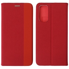 Чехол книжка MESH для XIAOMI Redmi Note 11 4G, текстиль, силикон, бархат, визитница, цвет красный
