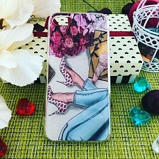 Чехол накладка для APPLE iPhone 7, 8, силикон, рисунок туфли с поцелуйчиками.