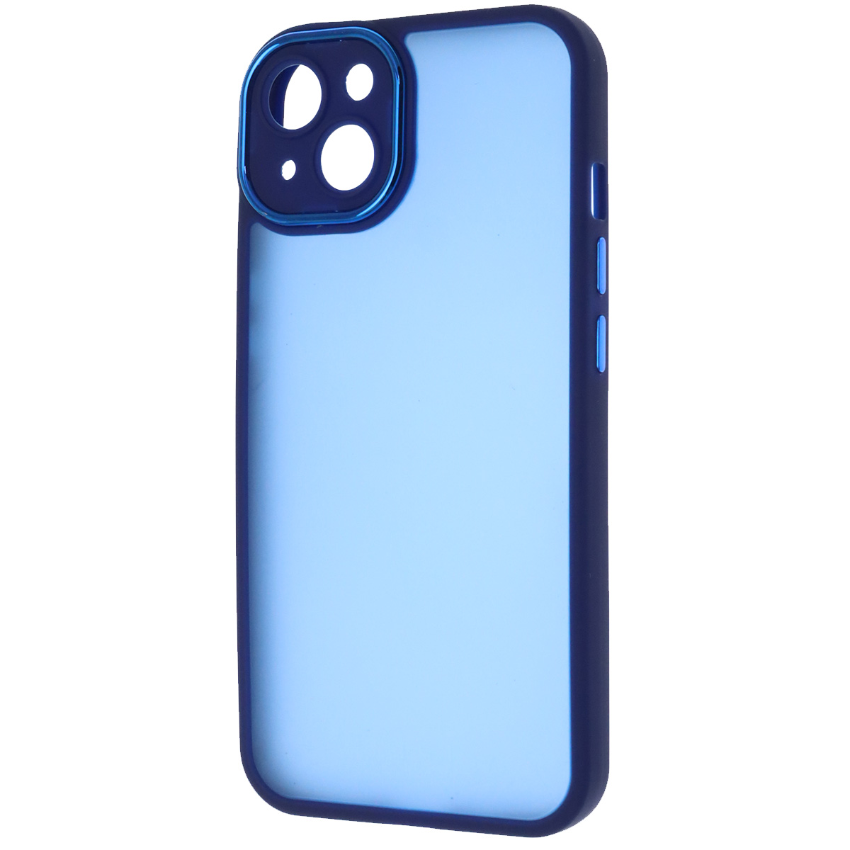 Чехол накладка KING для APPLE iPhone 13 (6.1"), силикон, пластик, защита камеры, цвет окантовки темно синий Чехол накладка KING для APPLE iPhone 13 (6.1"), силикон, пластик, защита камеры, цвет окантовки темно синий