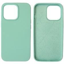 Чехол накладка Silicon Case для APPLE iPhone 13 Pro (6.1), силикон, бархат, цвет бирюзовый Чехол накладка Silicon Case для APPLE iPhone 13 Pro (6.1), силикон, бархат, цвет бирюзовый