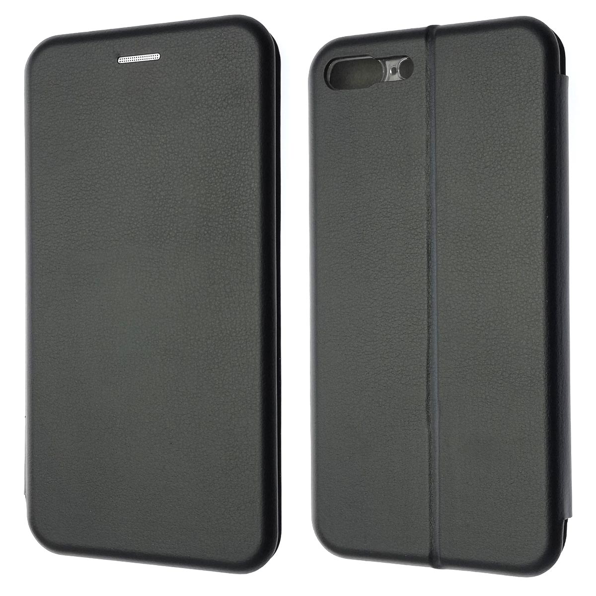 Чехол книжка для APPLE iPhone 7 Plus, iPhone 8 Plus, экокожа, визитница, цвет черный