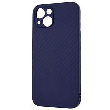 Чехол накладка для APPLE iPhone 13, силикон, карбон, цвет темно сииний Чехол накладка для APPLE iPhone 13, силикон, карбон, цвет темно сииний