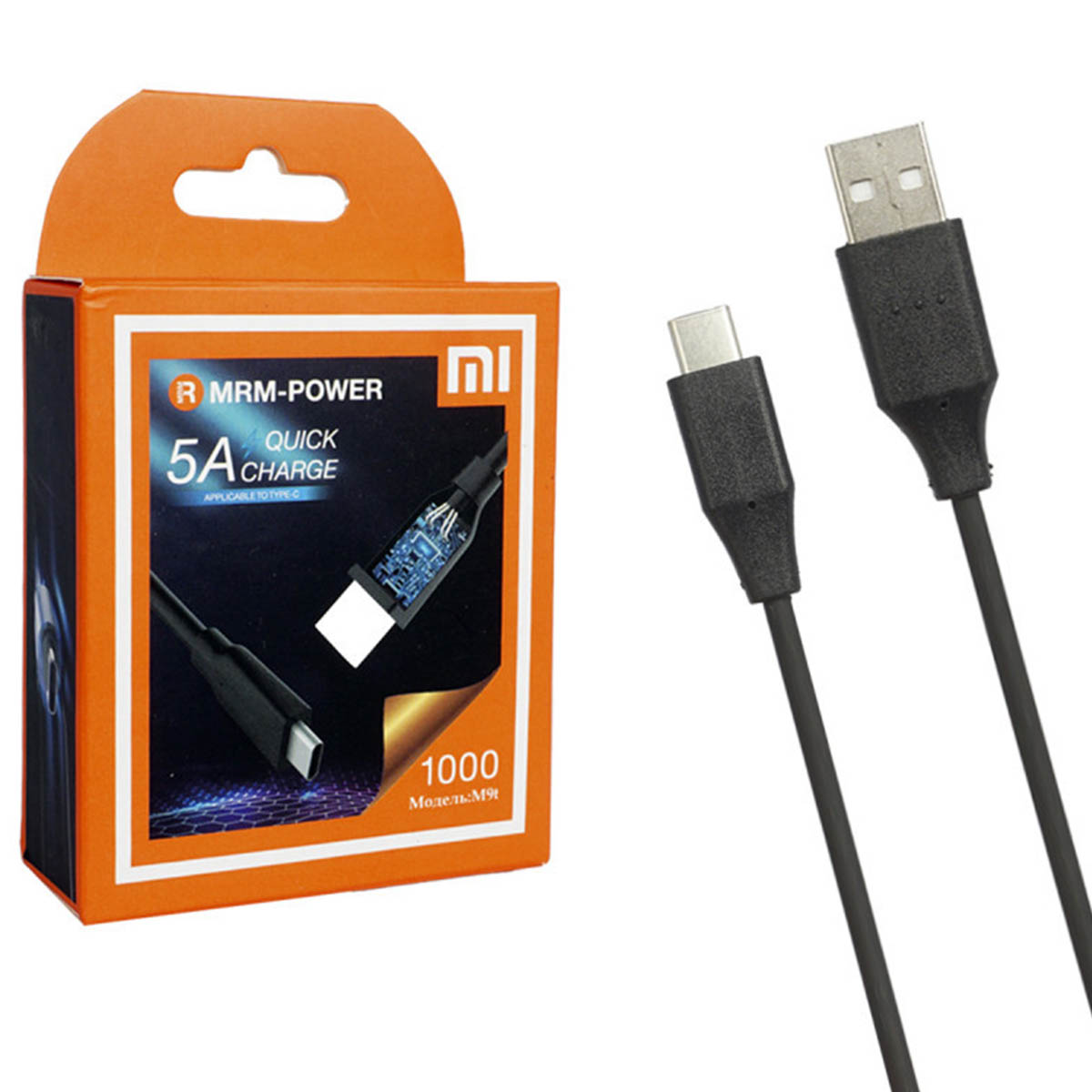 Кабель MRM MR9t, Type C, 5A, длина 1 метр, силикон, цвет черный