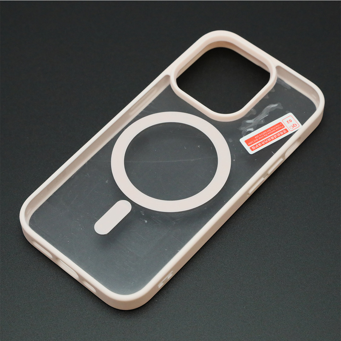 Чехол накладка Magnetic с поддержкой MagSafe для APPLE iPhone 15 Pro, силикон, цвет окантовки розовый песок Чехол накладка Magnetic с поддержкой MagSafe для APPLE iPhone 15 Pro, силикон, цвет окантовки розовый песок