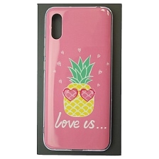 Чехол накладка для XIAOMI Redmi 9A, силикон, глянцевый, рисунок love us