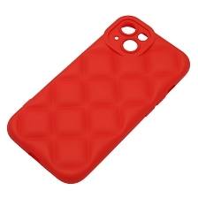 Чехол накладка для APPLE iPhone 13 (6.1"), силикон, 3D ромб, цвет красный Чехол накладка для APPLE iPhone 13 (6.1"), силикон, 3D ромб, цвет красный