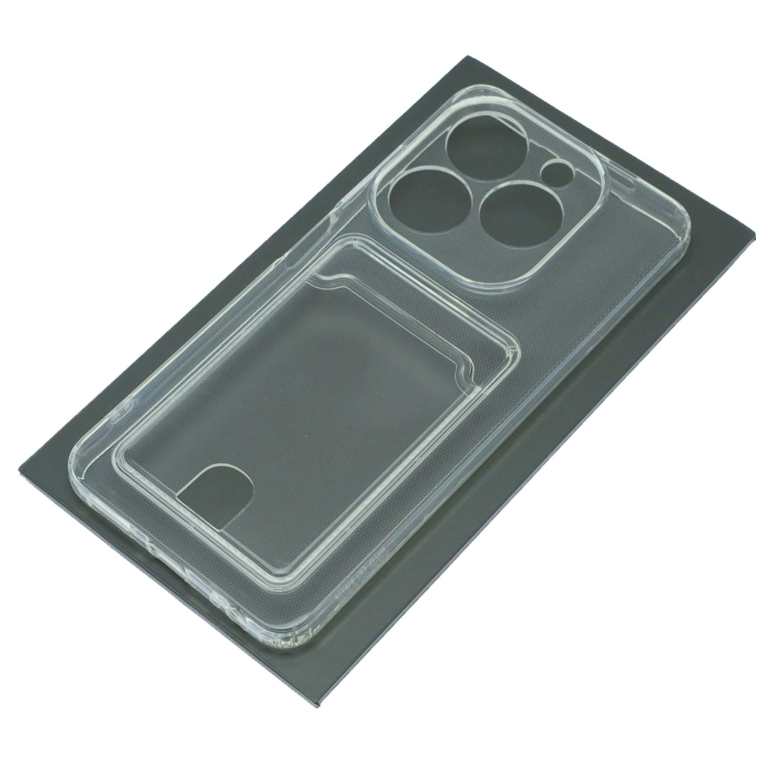 Чехол накладка CARD CASE для TECNO Spark GO 2024, POP 8, защита камеры, силикон, отдел для карт, цвет прозрачный Чехол накладка CARD CASE для TECNO Spark GO 2024, POP 8, защита камеры, силикон, отдел для карт, цвет прозрачный