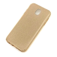 Чехол накладка Shine для SAMSUNG Galaxy J7 2017 (SM-J730), силикон, блестки, цвет золотой.